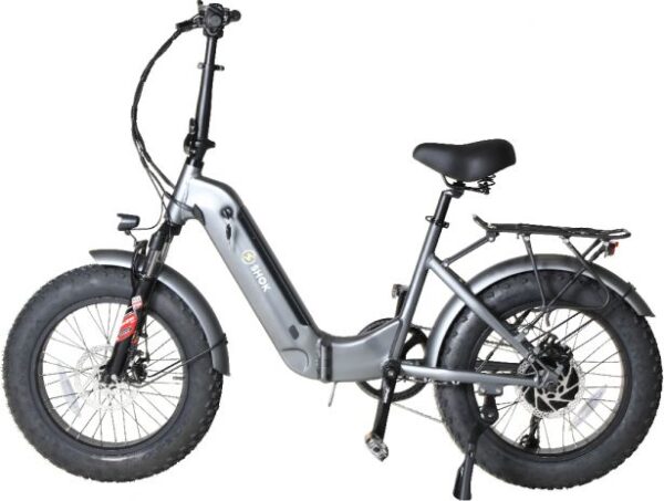 SHOK Pulsar 2.0 - Charcoal, Folding Fat Tire Step Through Ebike