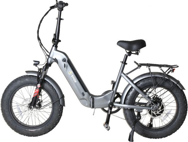 SHOK Pulsar 2.0 - Charcoal, Folding Fat Tire Step Through Ebike